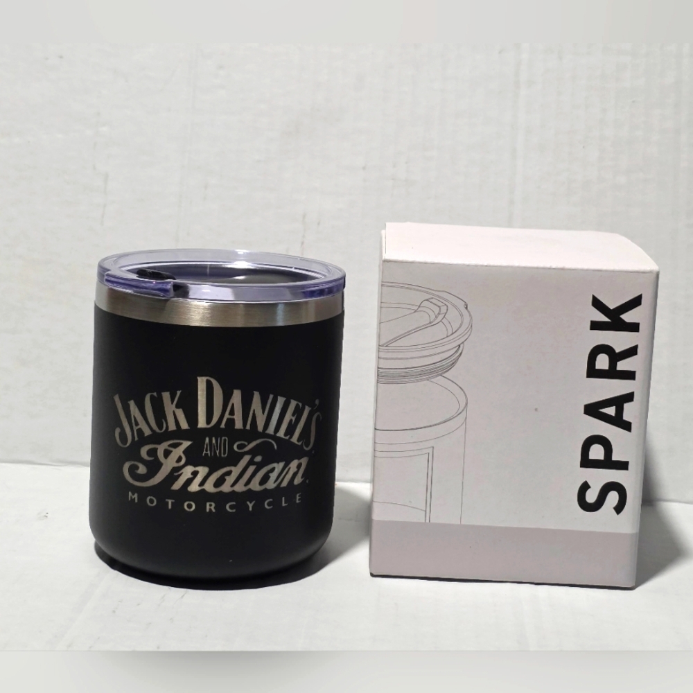 New Jack Daniels & Indian Motorcycle 12 OZ Stain-Less Steel Thermal Tumbler